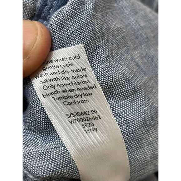 Athleta Cabo Women's 8P Blue Pant Linen Jogger Chambray Tapered Resort Travel - Picture 5 of 10